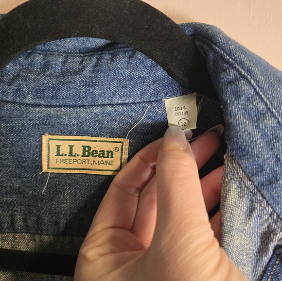 L.L. Bean Vintage Blue Denim Long Shirt Dress Size 12 - Picture 4 of 4